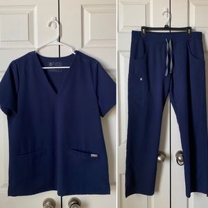 Navy Blue FIGS scrub set